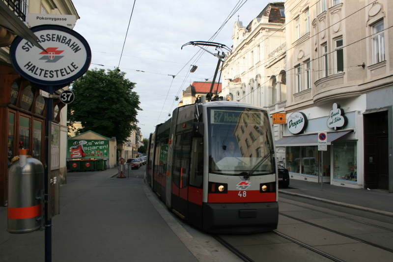 37 A48 in der Hst. Pokornygasse der Linie 37