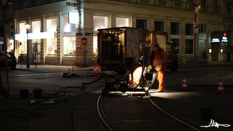 2009/07/16 | Akademiestraße | Schleifarbeiten 1