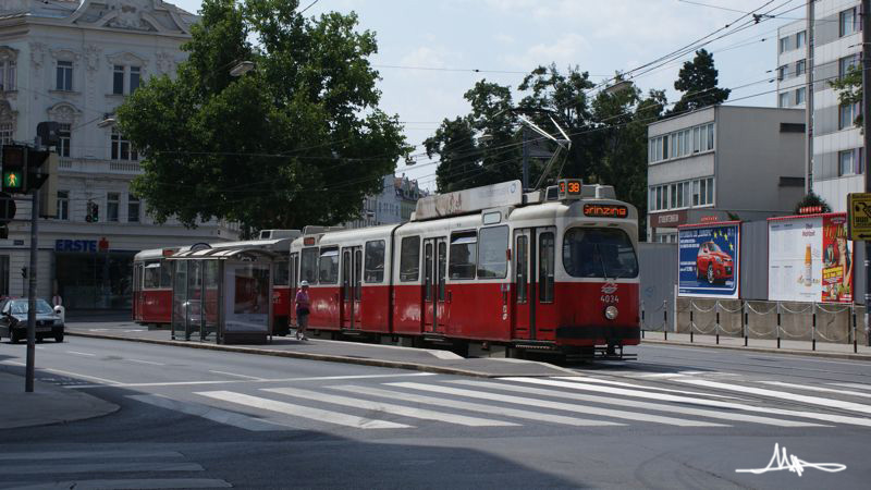 2009/08/01 | 38 (Hardtgasse FR Grinzing) | Bauarbeiten am Haltestellenkap 2