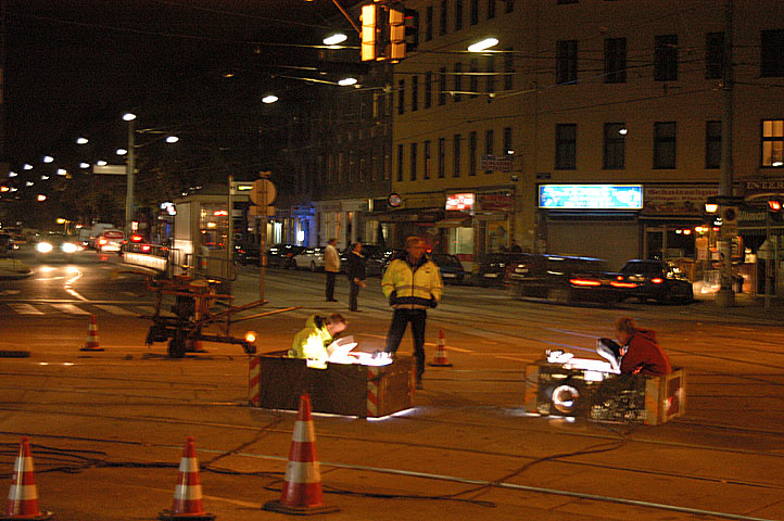 "Mini-Gleisbaustelle" am Quellenplatz
