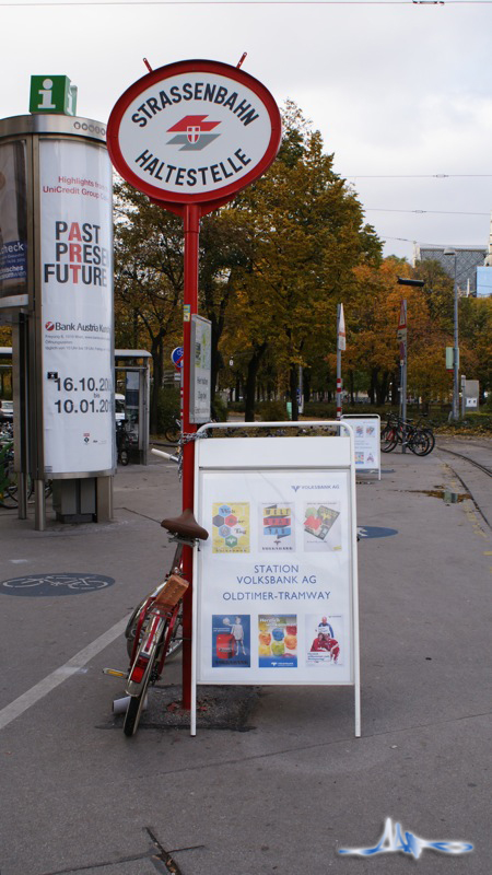 2009/10/30 | Schottentor | "Station Volksbank AG der Oldtimer-Tramway" | Sonderfahrt zu Werbezwecken der Volksbank AG