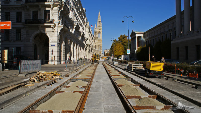 2009/11/15 | Reichsratsstraße | Bau des Verbindungsgleises 08