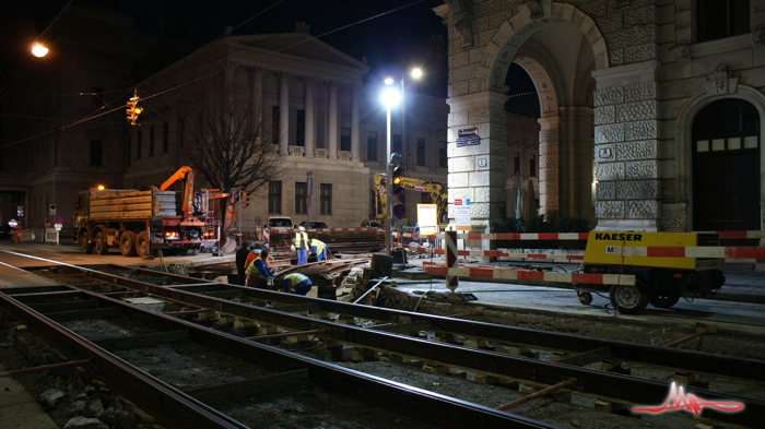 2009/11/28 | Reichsratsstraße | Bau des Verbindungsgleises 02