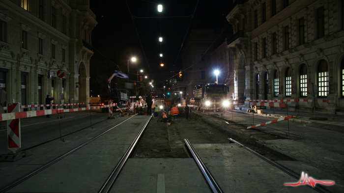 2009/11/28 | Reichsratsstraße | Bau des Verbindungsgleises 04