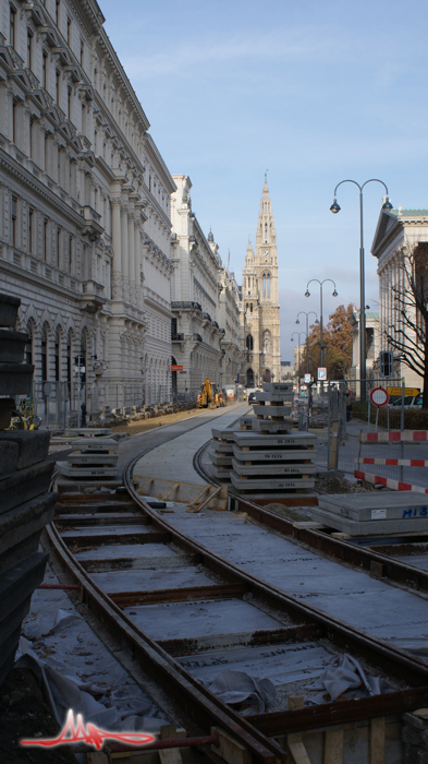 2009/11/28 | Reichsratsstraße | Bau des Verbindungsgleises 05