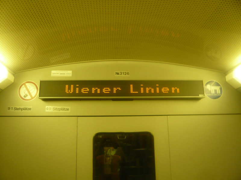Wiener Linien Matrixanzeige im Typ U2