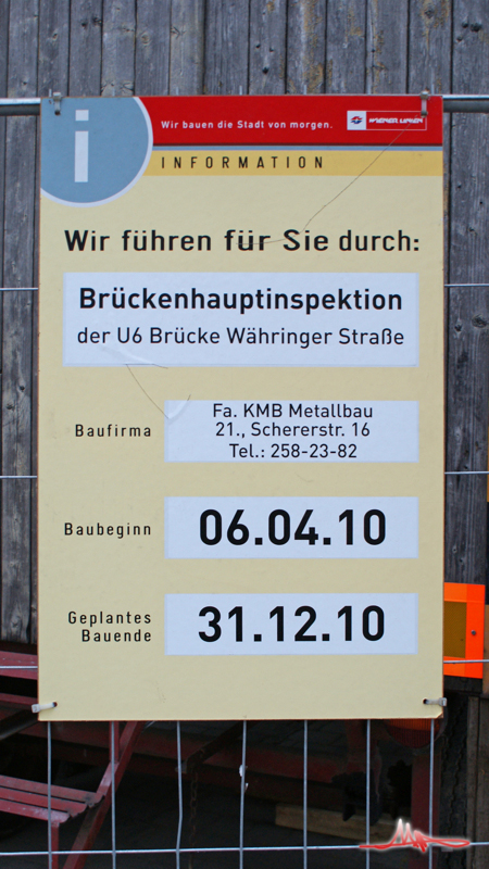 2010/04/23 | U6 (Währinger Straße, Volksoper) | Brückenhauptinspektion - Bild 01