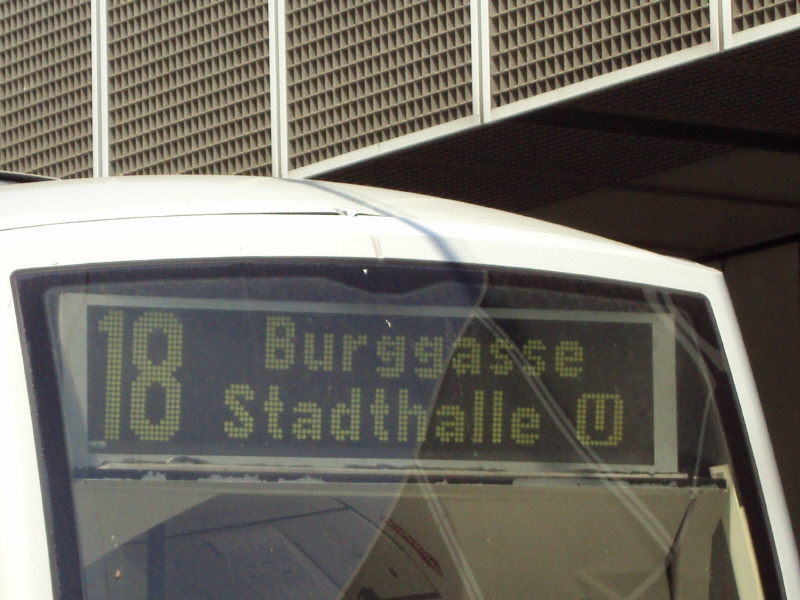 Display ''18 Burggasse, Stadthalle U''