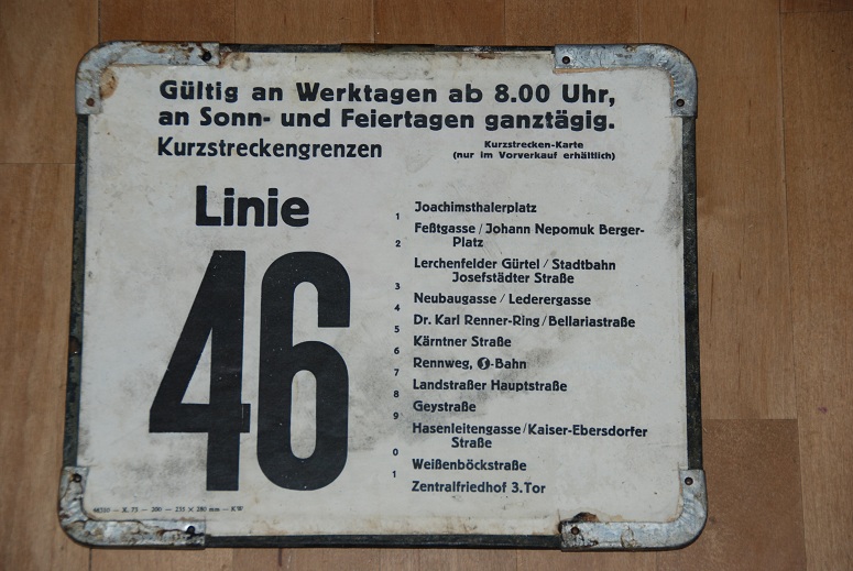 Tafeln/Schilder 9, 18, 46 und J 6
