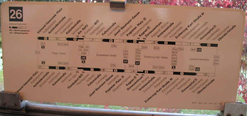 Routentafel Linie 26