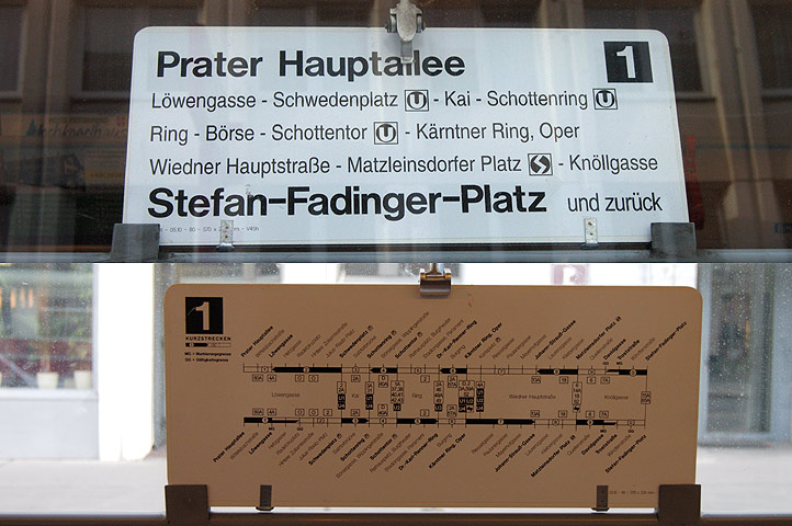 Routentafel Linie 1