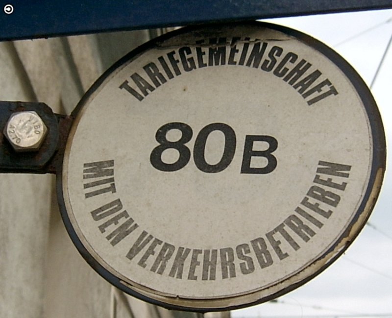 80B  Tafel mit Aufschrift