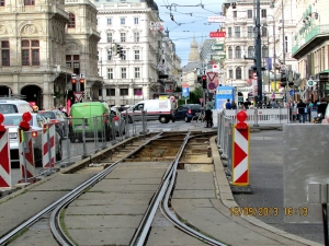 Gleisbauarbeiten Karlsplatz