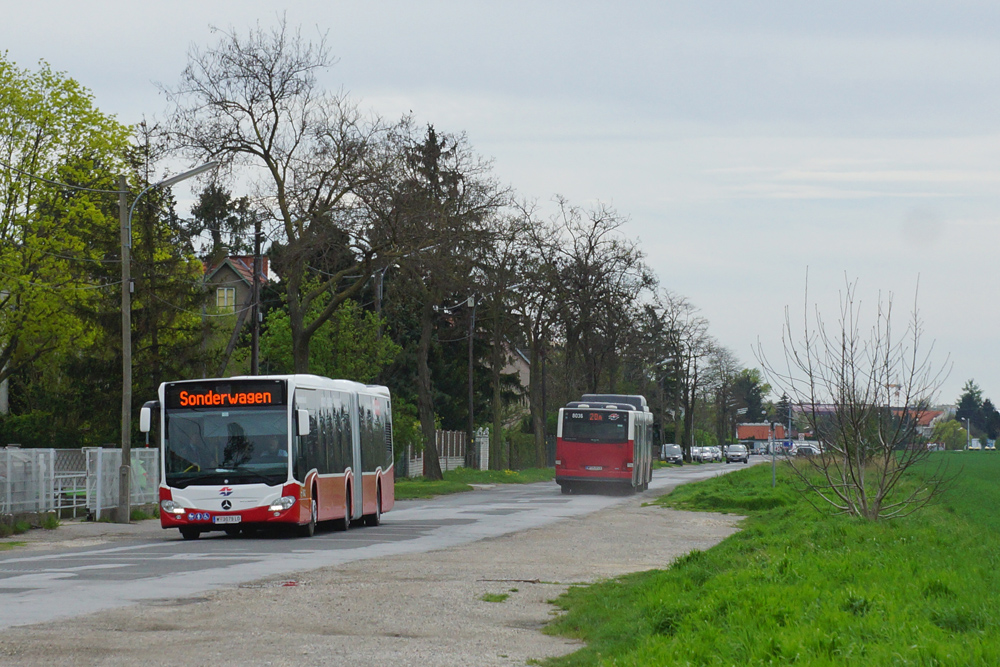 2016-04-15 | 8842 (Sonderwagen) und 8036 (28A) in der Egon-Friedell-Gasse