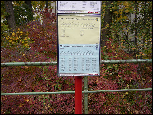 "ULF-Fahrplan" in Hütteldorf